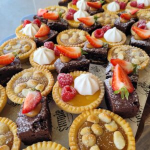 Sweets, brownie, lemon tart