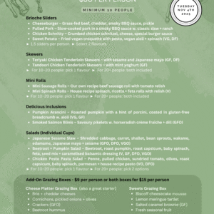 Melbourne Cup Day Menu